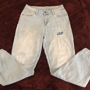Old Navy light wash jeans.